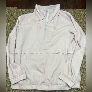 Lululemon Pack Light Pullover Layer Light Pink Sz 6 Relaxed 1/2 Zip